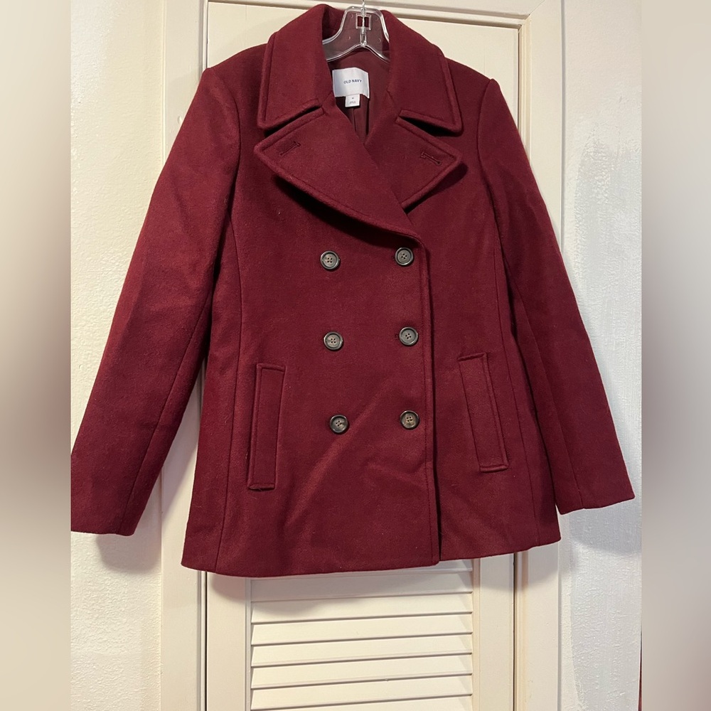 Maroon Pea Coat from Old Navy